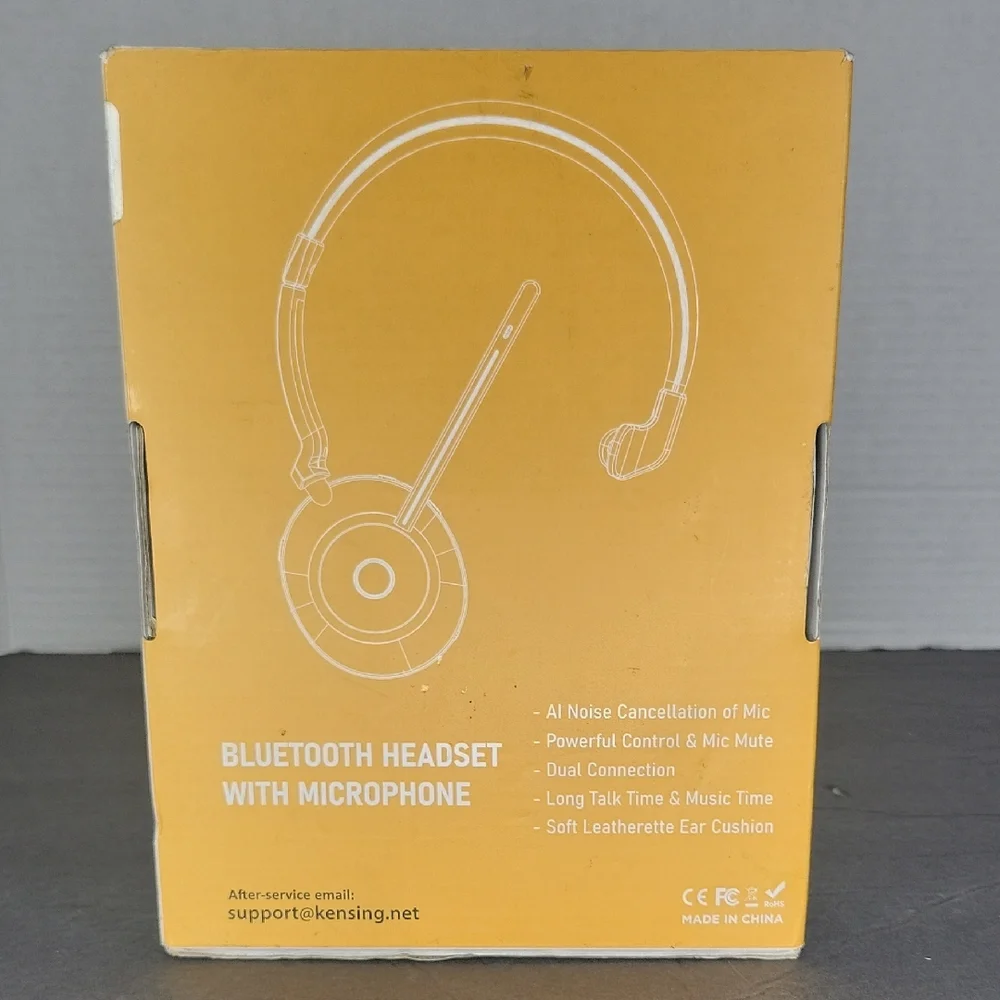 Wireless Headset with USB Dongle and Type-C Charge Cable - Black